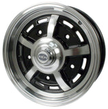 Set Of 4 15" X 5" Vw Bug 5 Lug Black Empi Sprint Star Wheels & Lug Nuts - Moore Parts