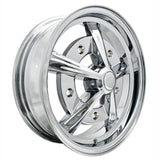 Set Of 4 15" X 5" Vw Bug 5 Lug Chrome Empi Raider Wheels & Lug Bolts - Moore Parts