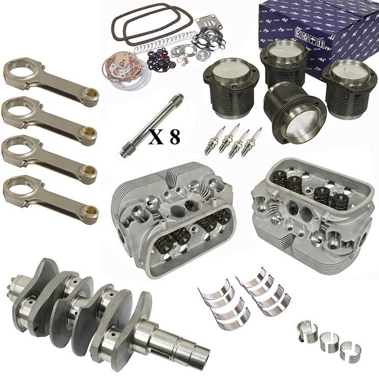 Vw Bug 2180cc Air - cooled Engine Rebuild Kit, 82mm Crank GTV - 2 Heads / Pistons - Moore Parts