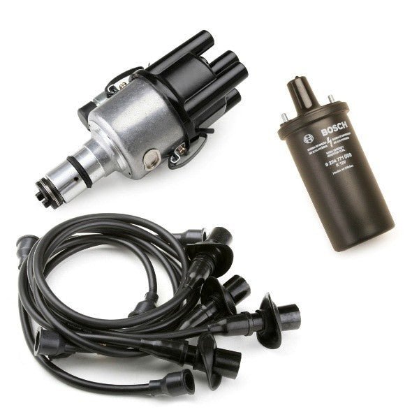 Vw Bug Ignition Kit With 009 Distributor, 12V Bosch Black Coil, Black Wires - Moore Parts