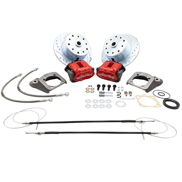 Vw Bug Rear Red Wilwood Disc Brake Kit 1958 - 67, 5 Lug Porsche/Chevy Pattern - Moore Parts